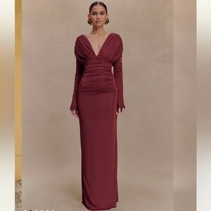 NWT Elegant Burgundy Evening Gown